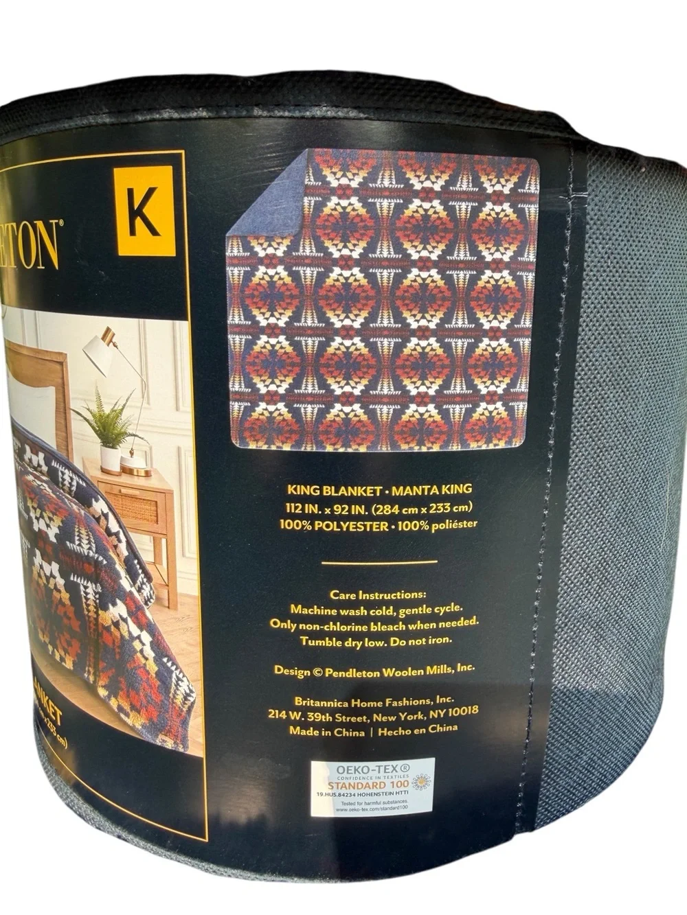 Pendleton Navy Multi Sherpa King Blanket Legend Lake Navy NWT